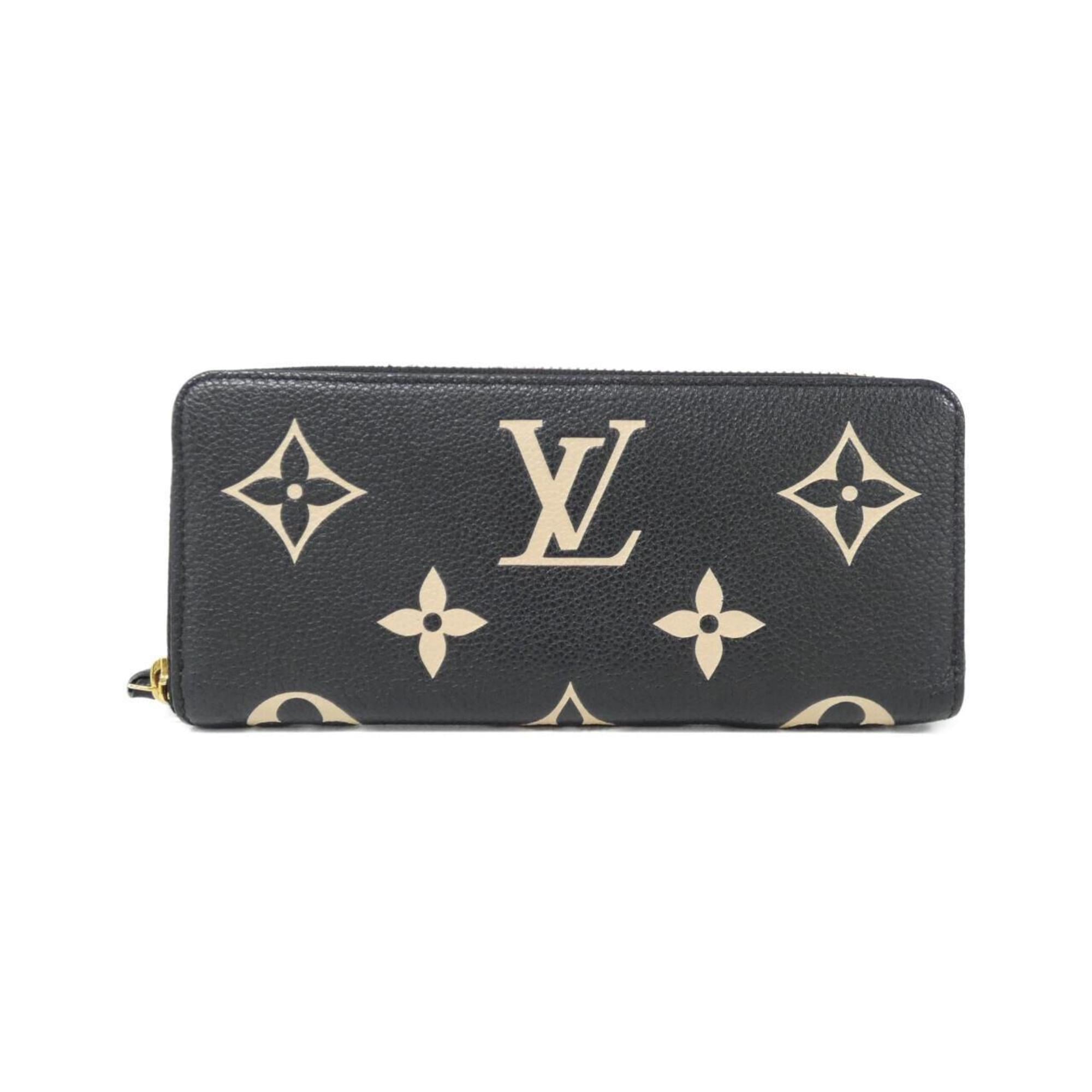 Louis Vuitton Beige Bicolor Black Leather Long Wallet