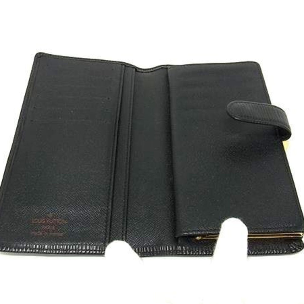 Louis Vuitton Black Epi Leather Long Bill Wallet