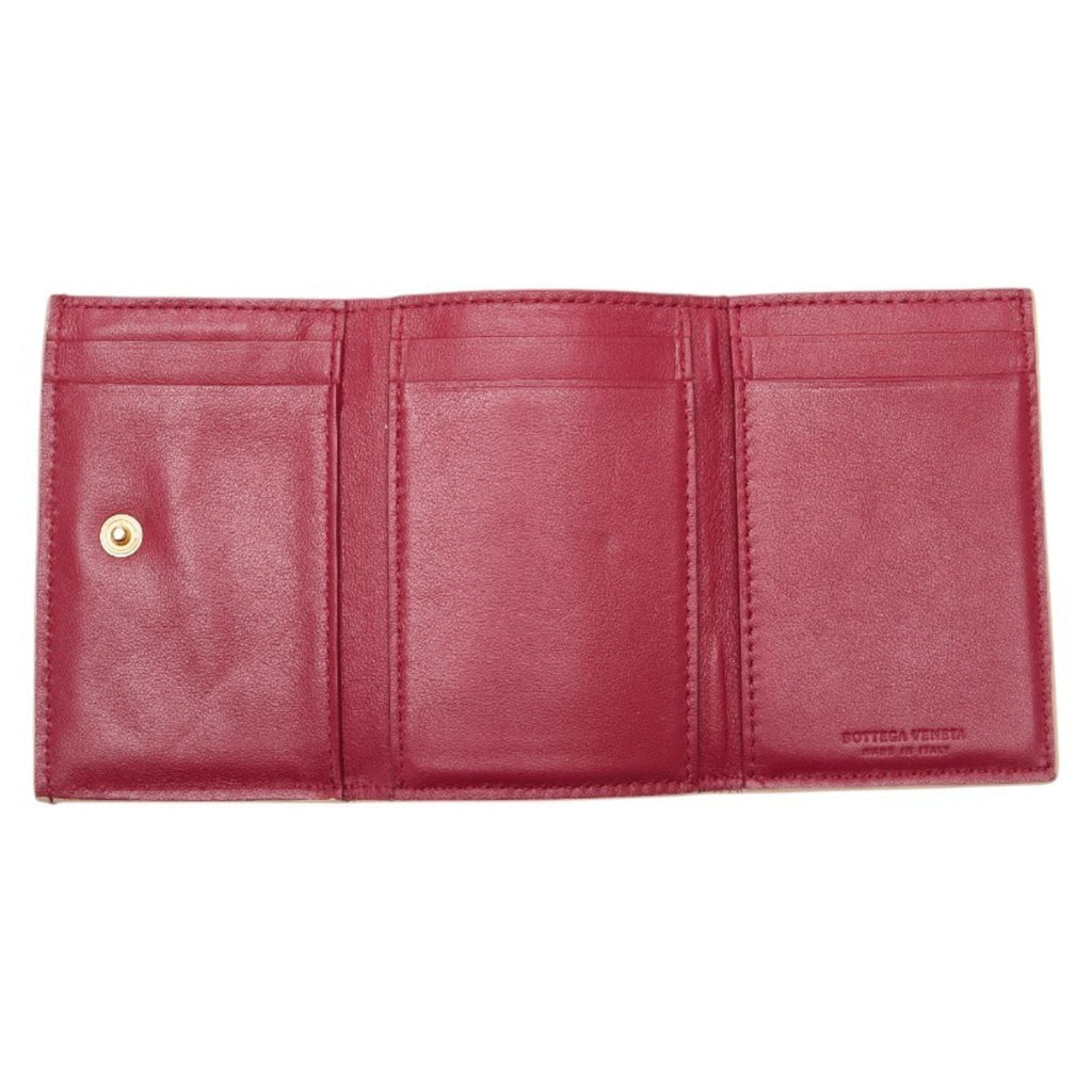 Bottega Veneta Beige Pink Leather Wallet (Tri-Fold)