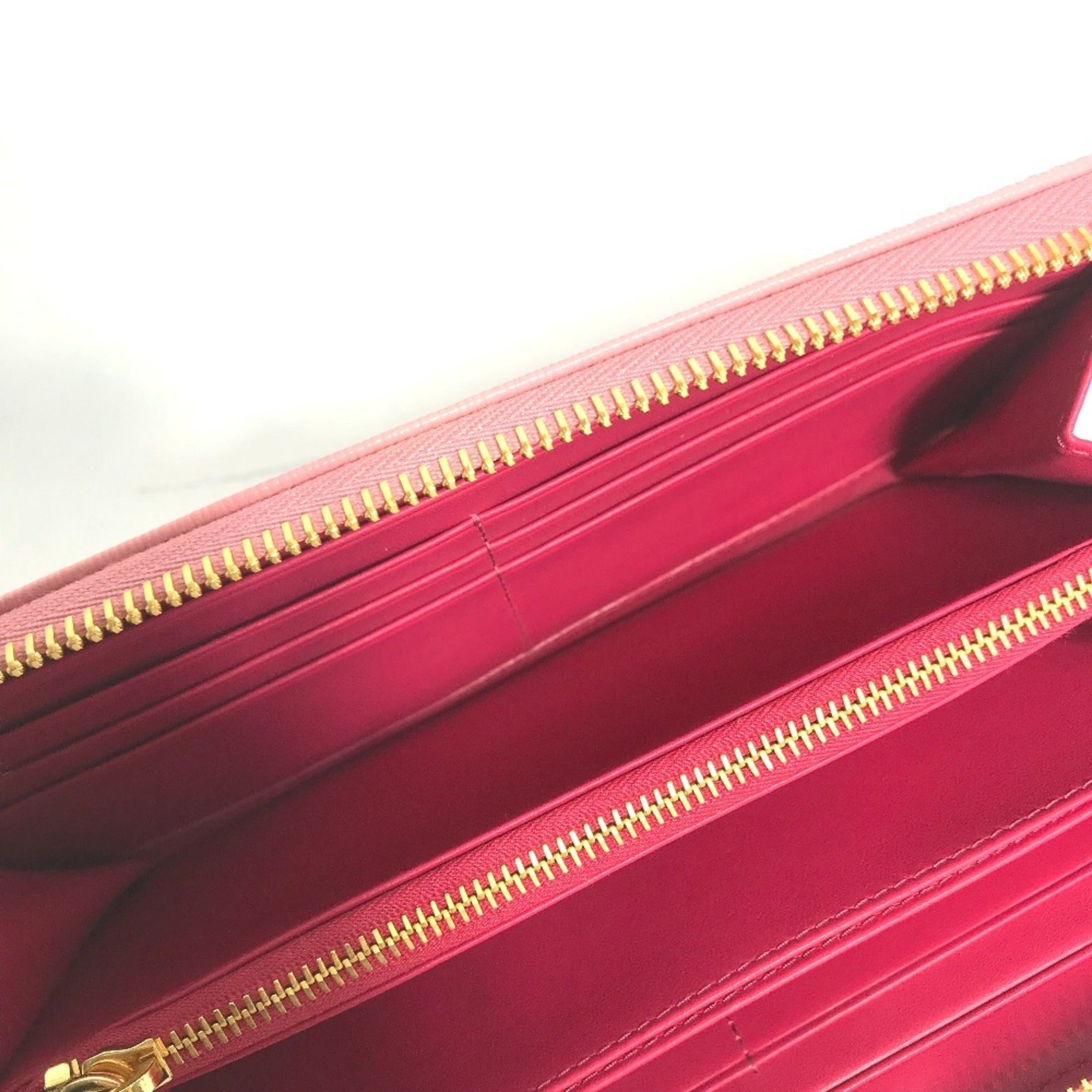 Prada Pink Saffiano Metal Long Wallet (Bi-Fold)