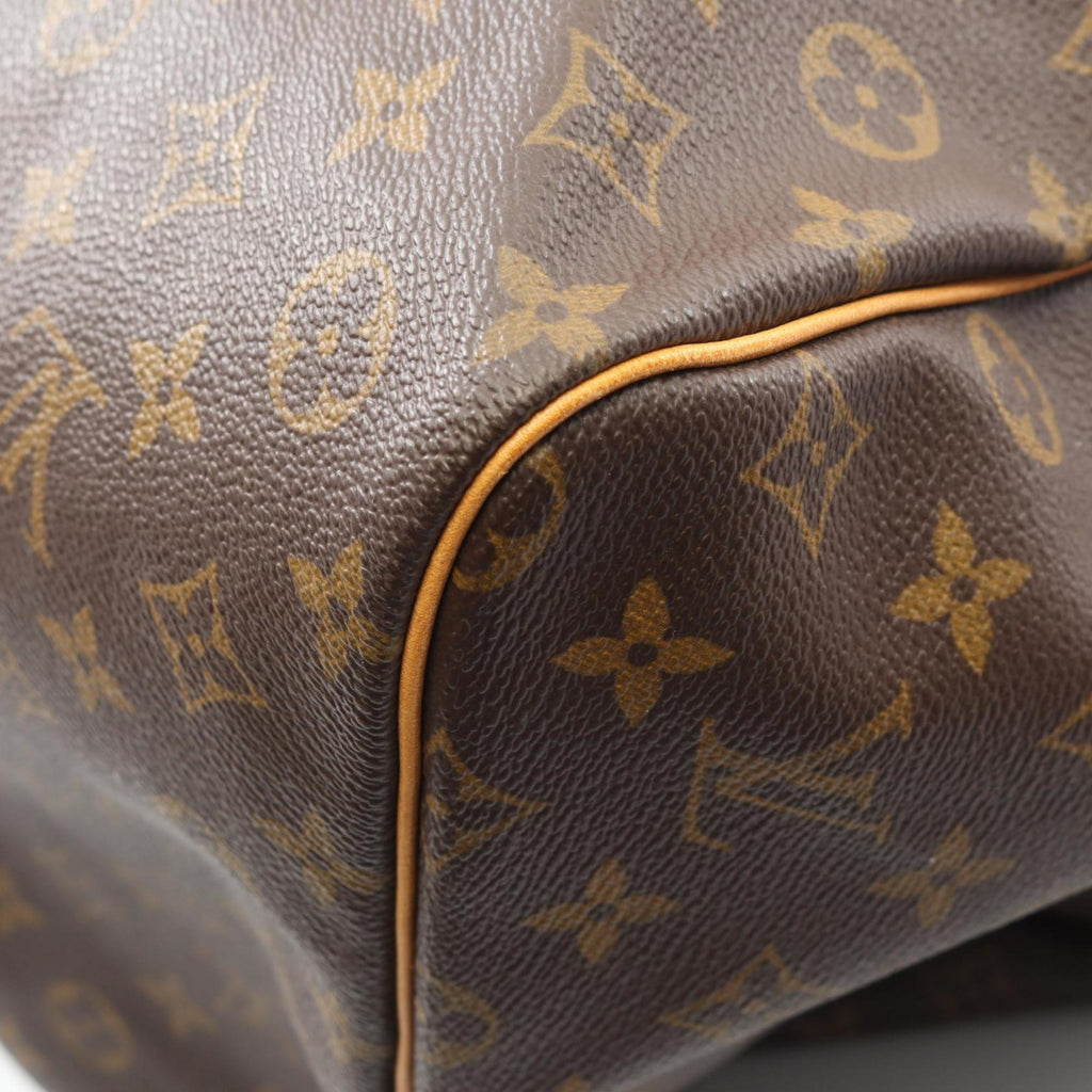 Louis Vuitton Brown Monogram Coated Canvas Leather Boston Bag