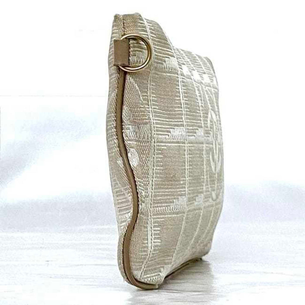 Chanel New Travel Line Beige Nylon Leather Pouch