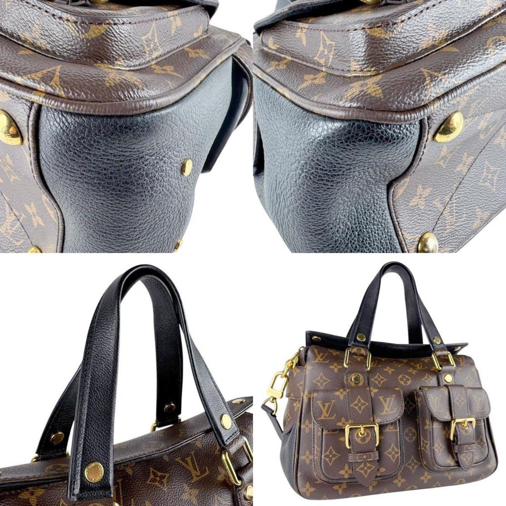 Louis Vuitton Black Brown Monogram Handbag Shoulder Bag