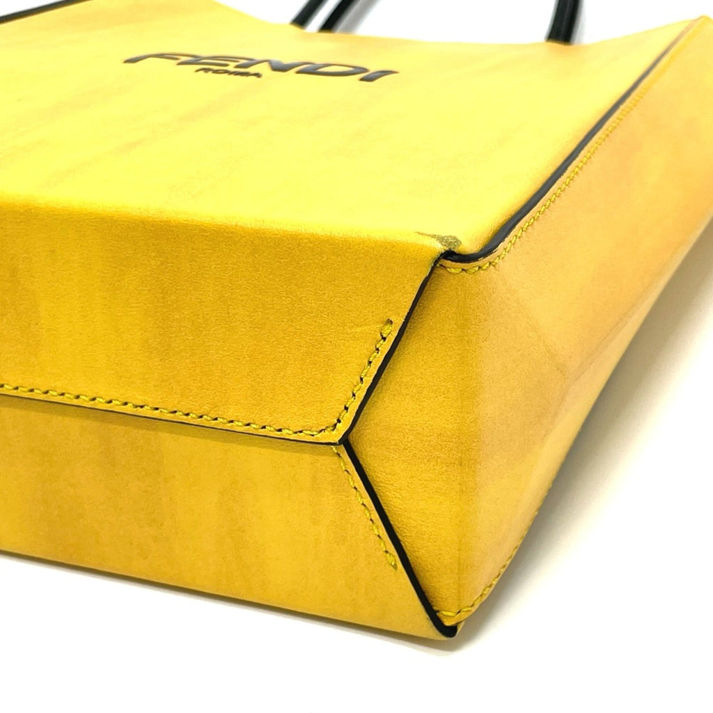 Fendi Yellow Leather Shoulder Bag