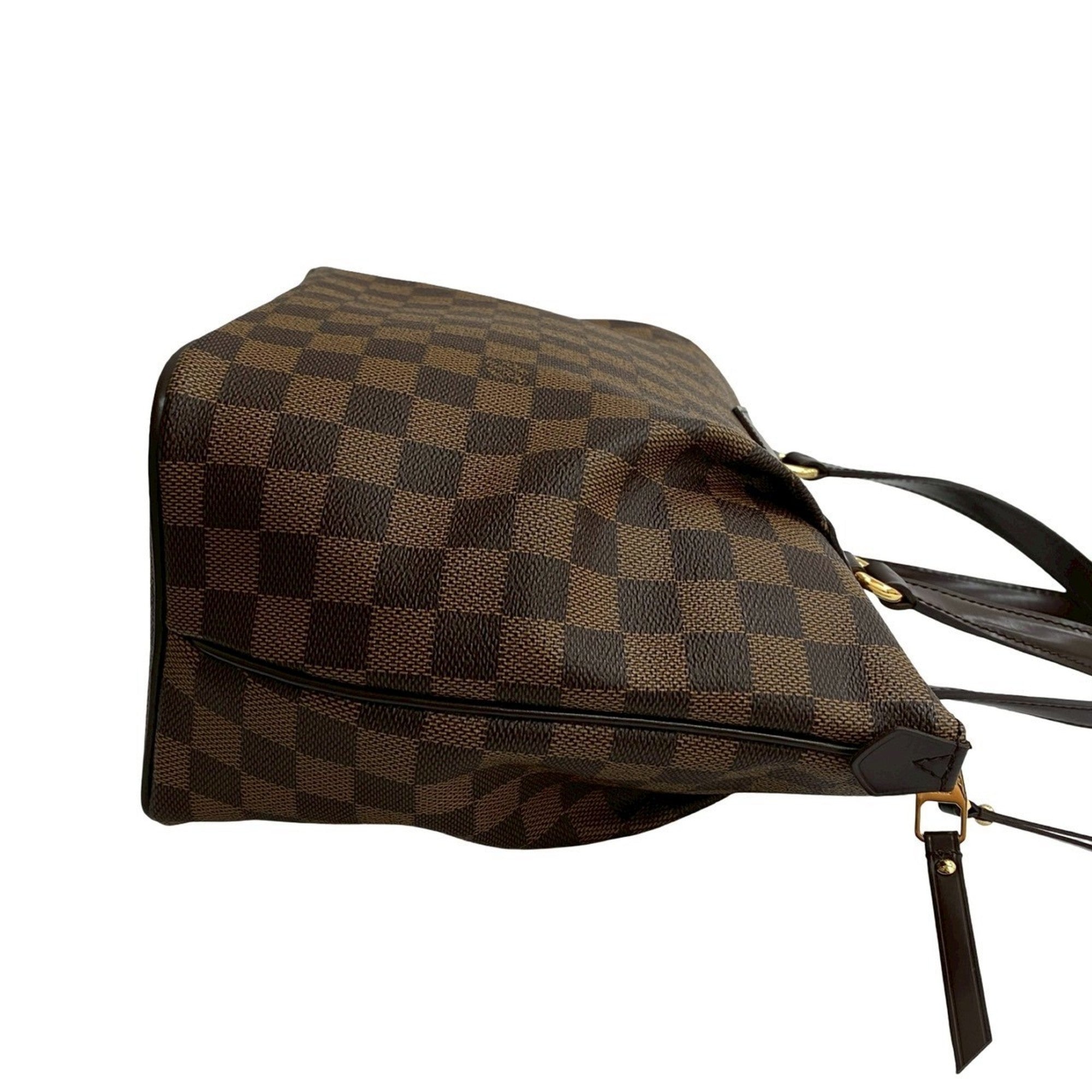 Louis Vuitton Brown Leather Pvc Handbag Tote Bag