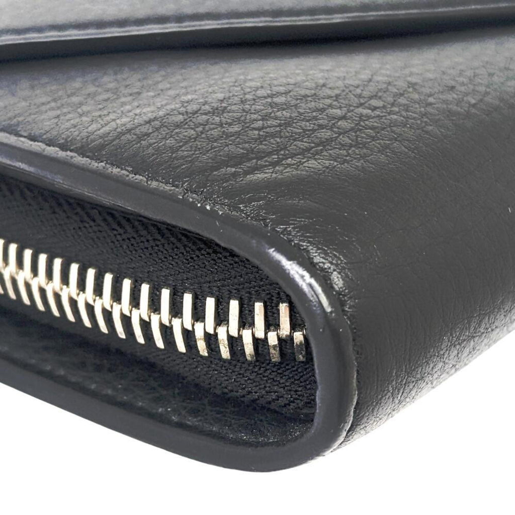 Balenciaga Black Leather Long Wallet (Bi-Fold)