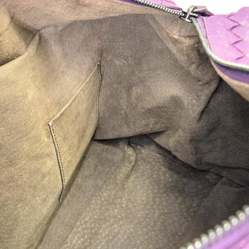 Bottega Veneta Purple Leather Boston Bag Handbag Tote Bag