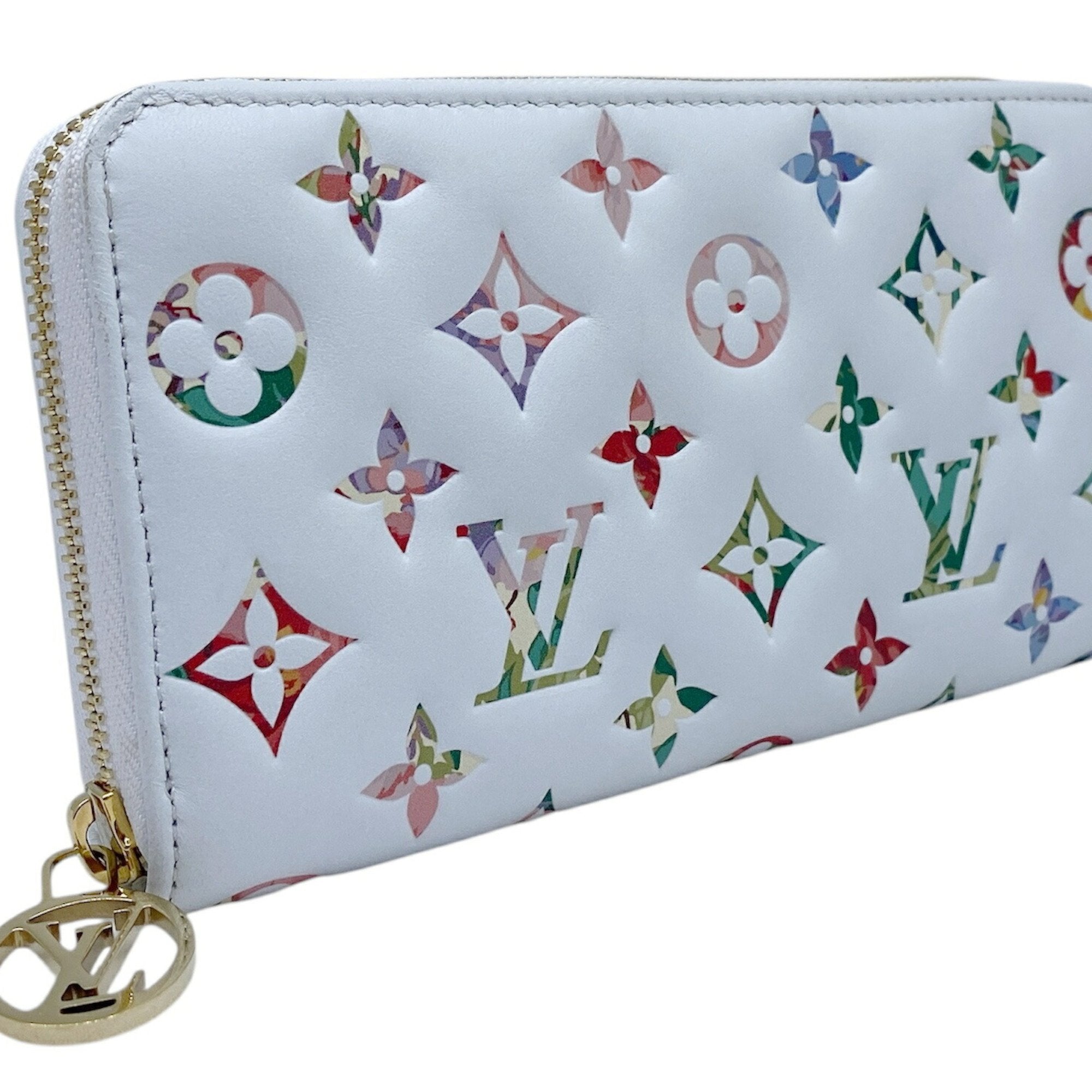 Louis Vuitton Multi-Color White Leather Long Wallet
