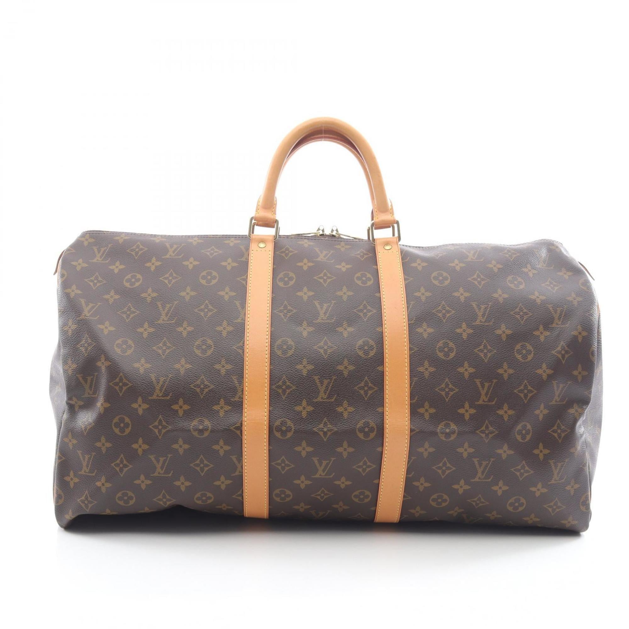 Louis Vuitton Brown Coated Canvas Pvc Monogram Leather Boston Bag