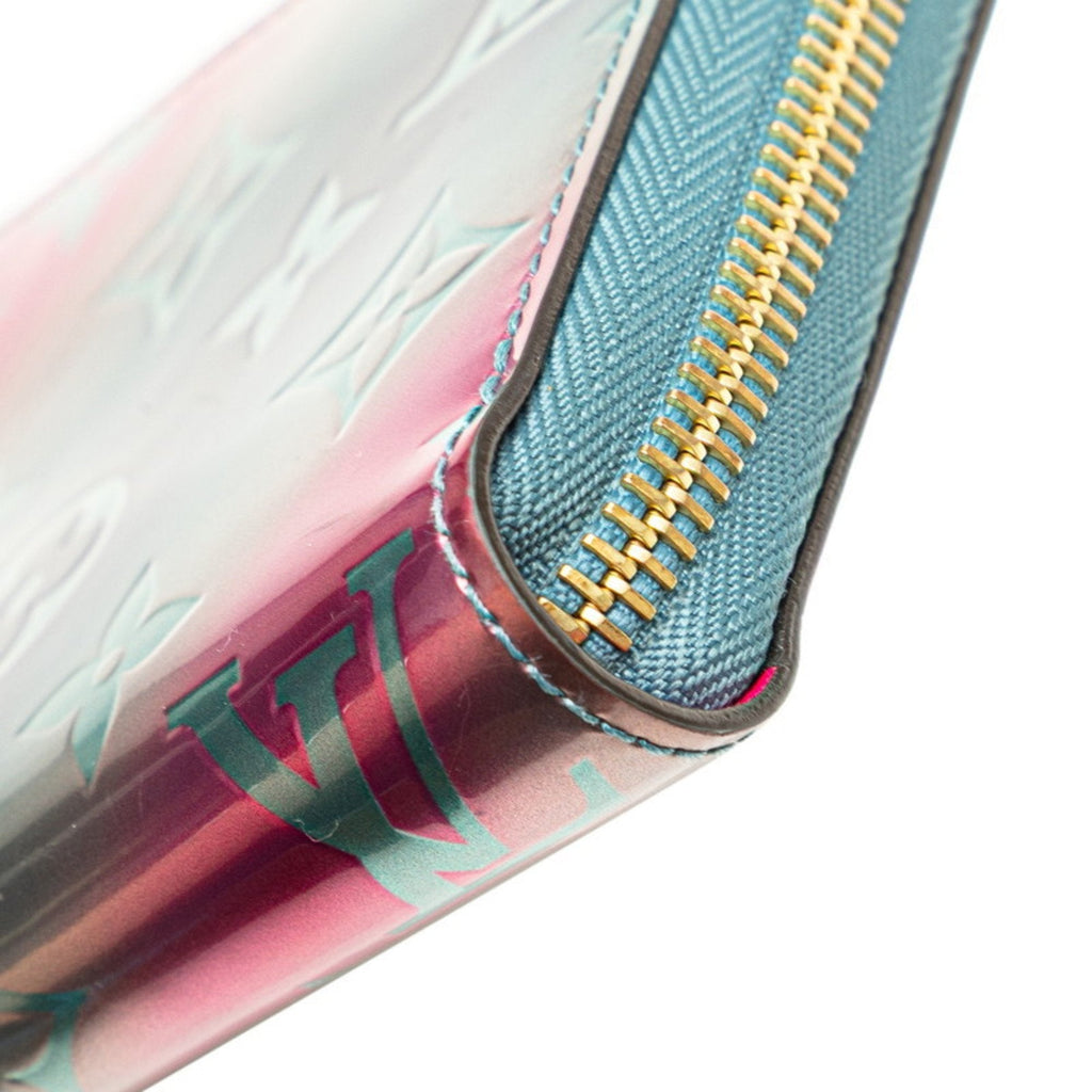 Louis Vuitton Blue Multi-Color Pink Patent Leather Long Wallet