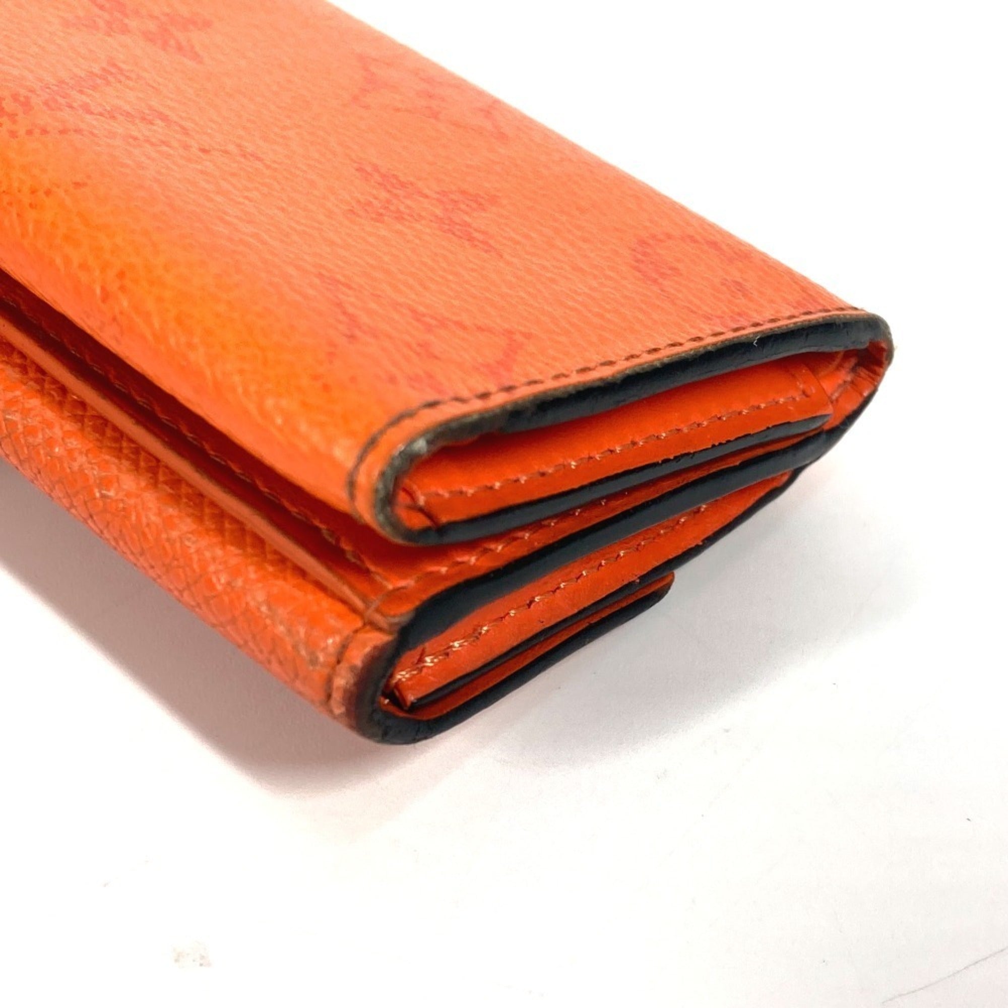 Louis Vuitton Taigarama Orange Taiga Leather Monogram Wallet (Tri-Fold)