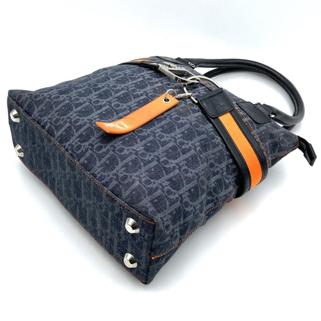 Christian Dior Navy Denim Leather Tote Bag (Pre-Owned)