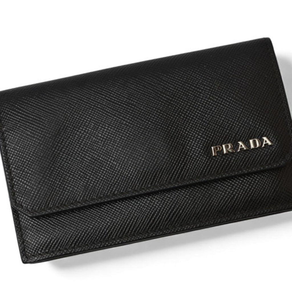 Prada Black Leather Coin Purse/Coin Case