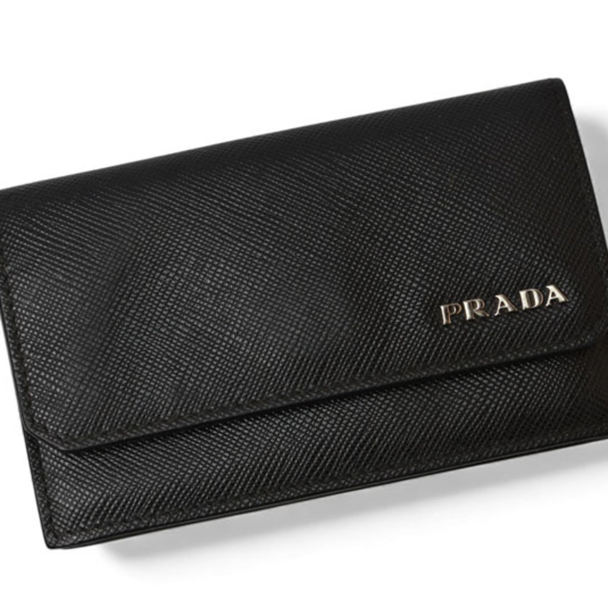 Prada Black Leather Coin Purse/Coin Case