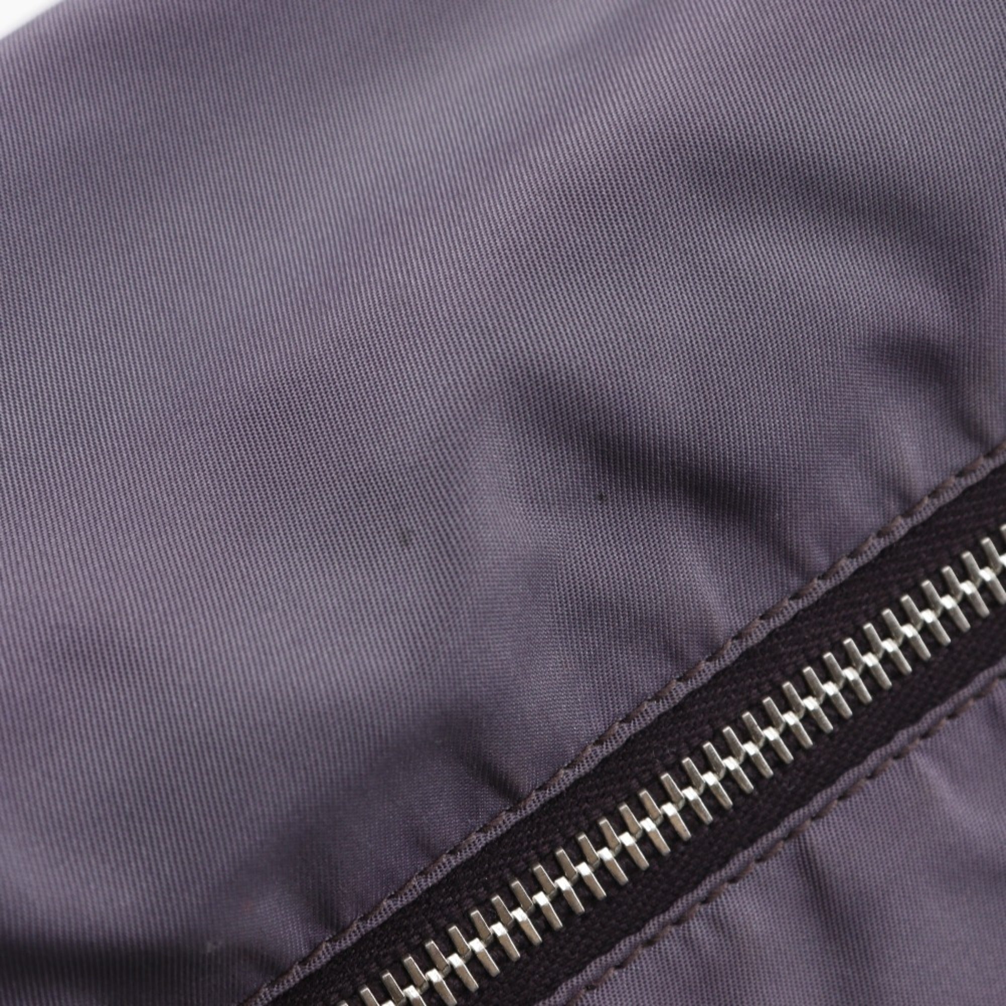 Prada Purple Nylon Leather Shoulder Bag
