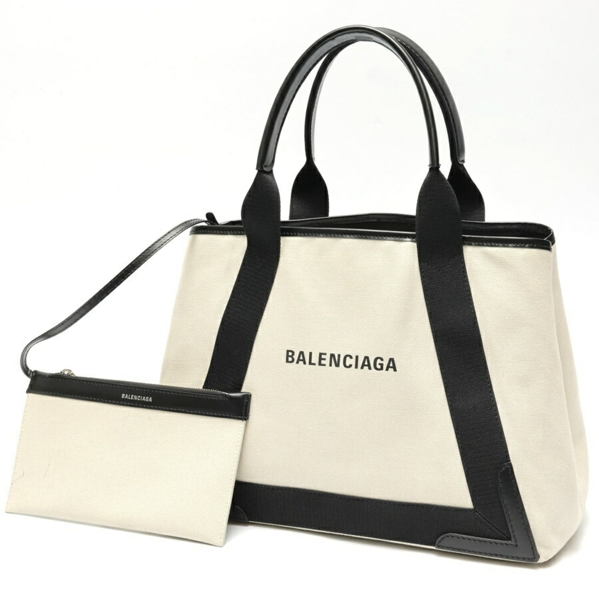Balenciaga Black Canvas Leather Tote