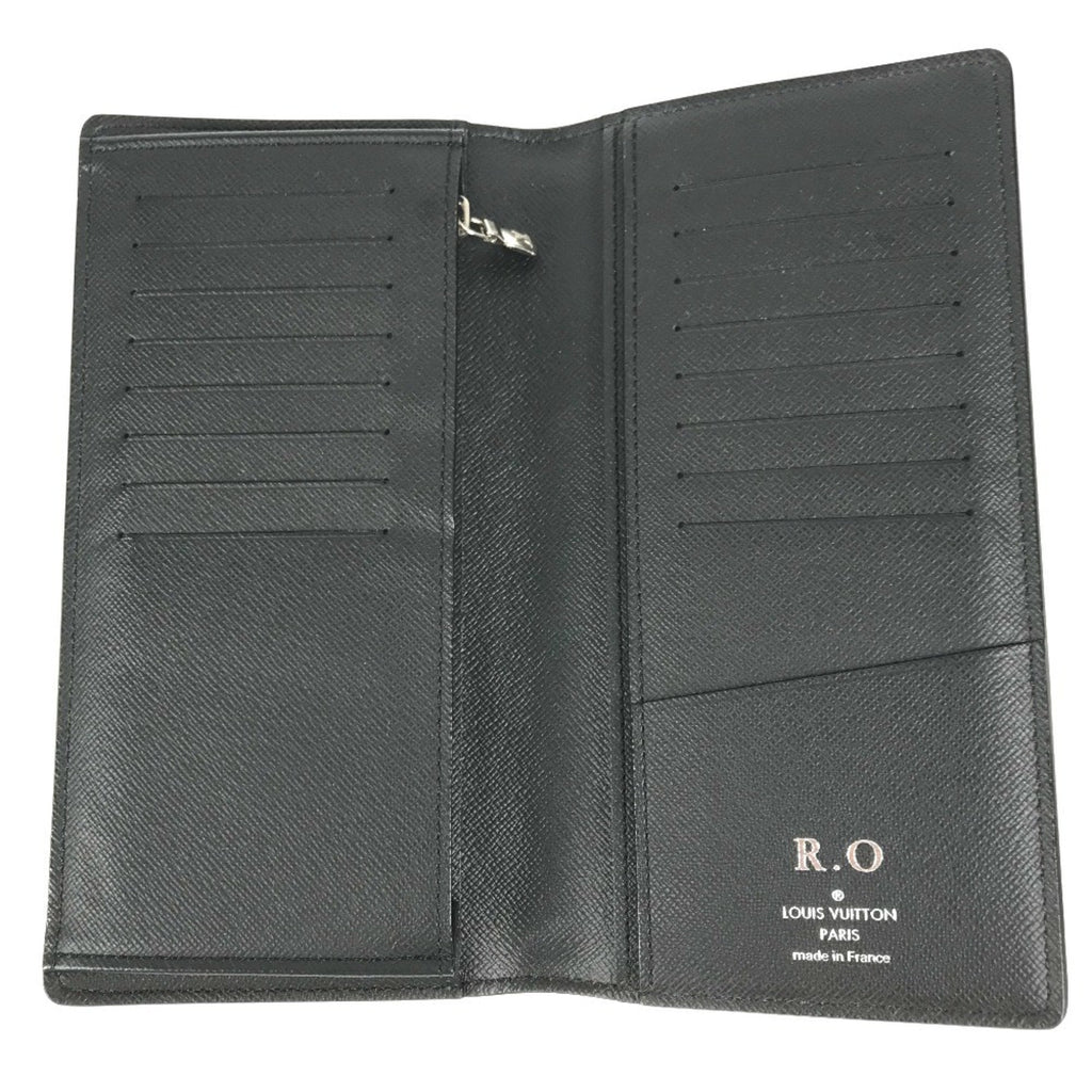 Louis Vuitton Taiga Ardoise Black Taiga Leather Long Wallet