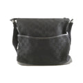 Gucci Gg Canvas Black Gg Canvas Leather Shoulder Bag (Pre-Owned)