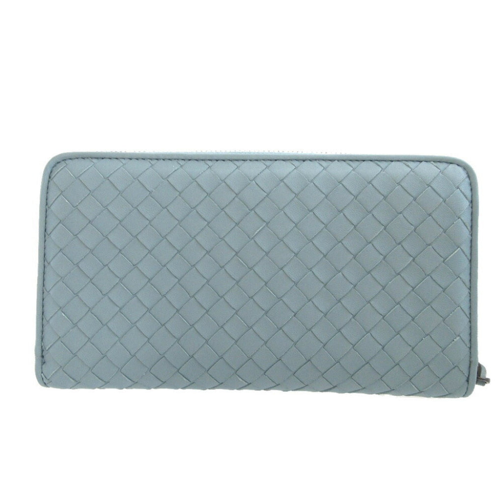 Bottega Veneta Light Blue Leather Long Wallet (Bi-Fold)