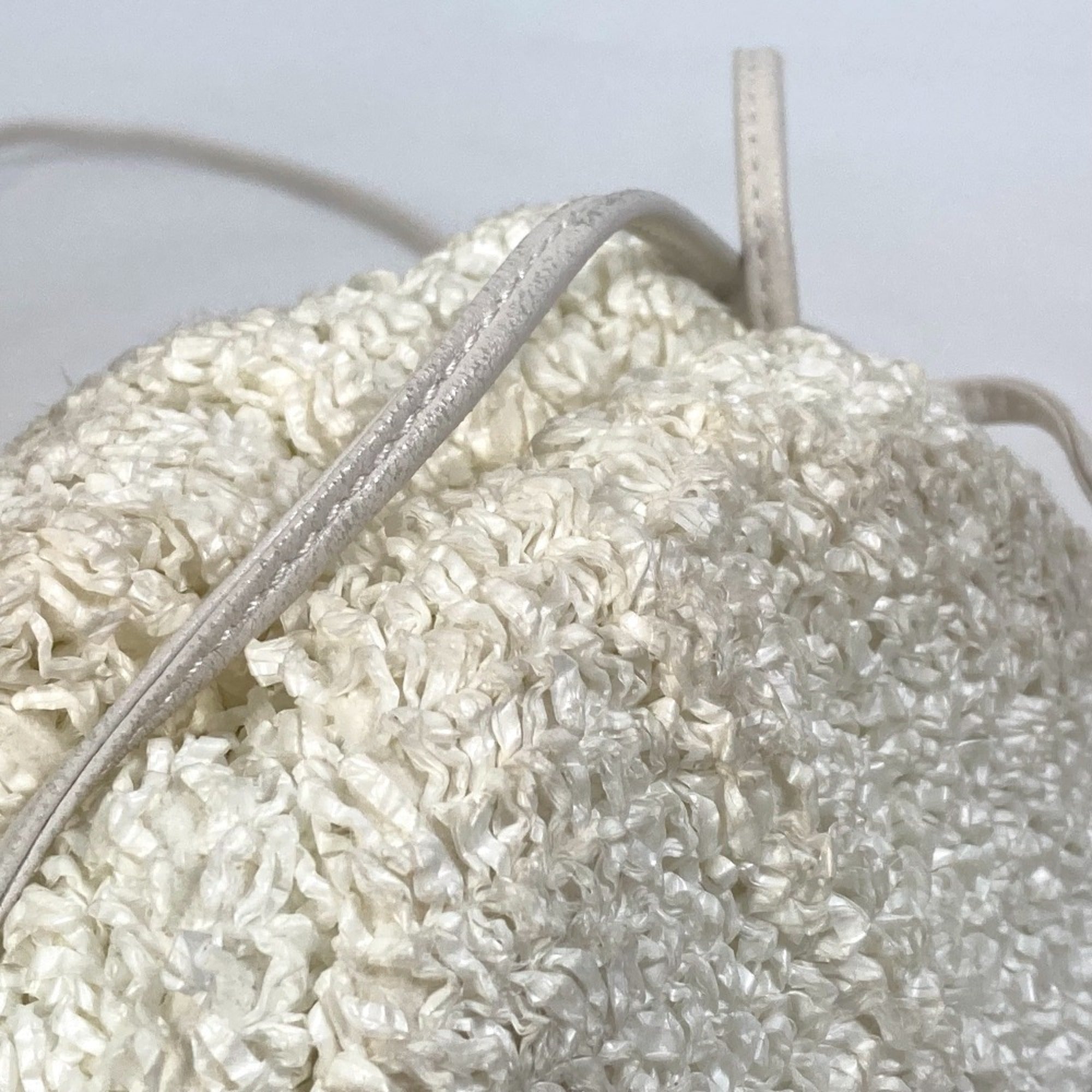 Bottega Veneta White Nylon Leather Pochette Shoulder Bag