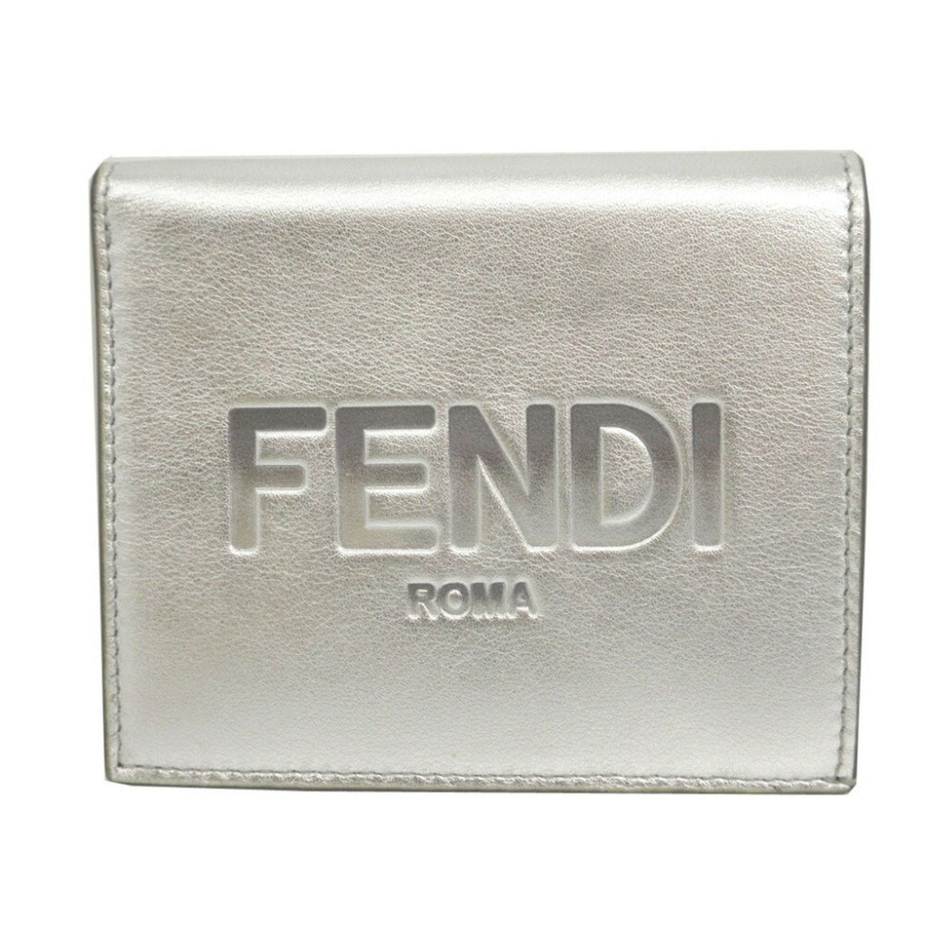 Fendi Silver Leather Wallet (Bi-Fold)
