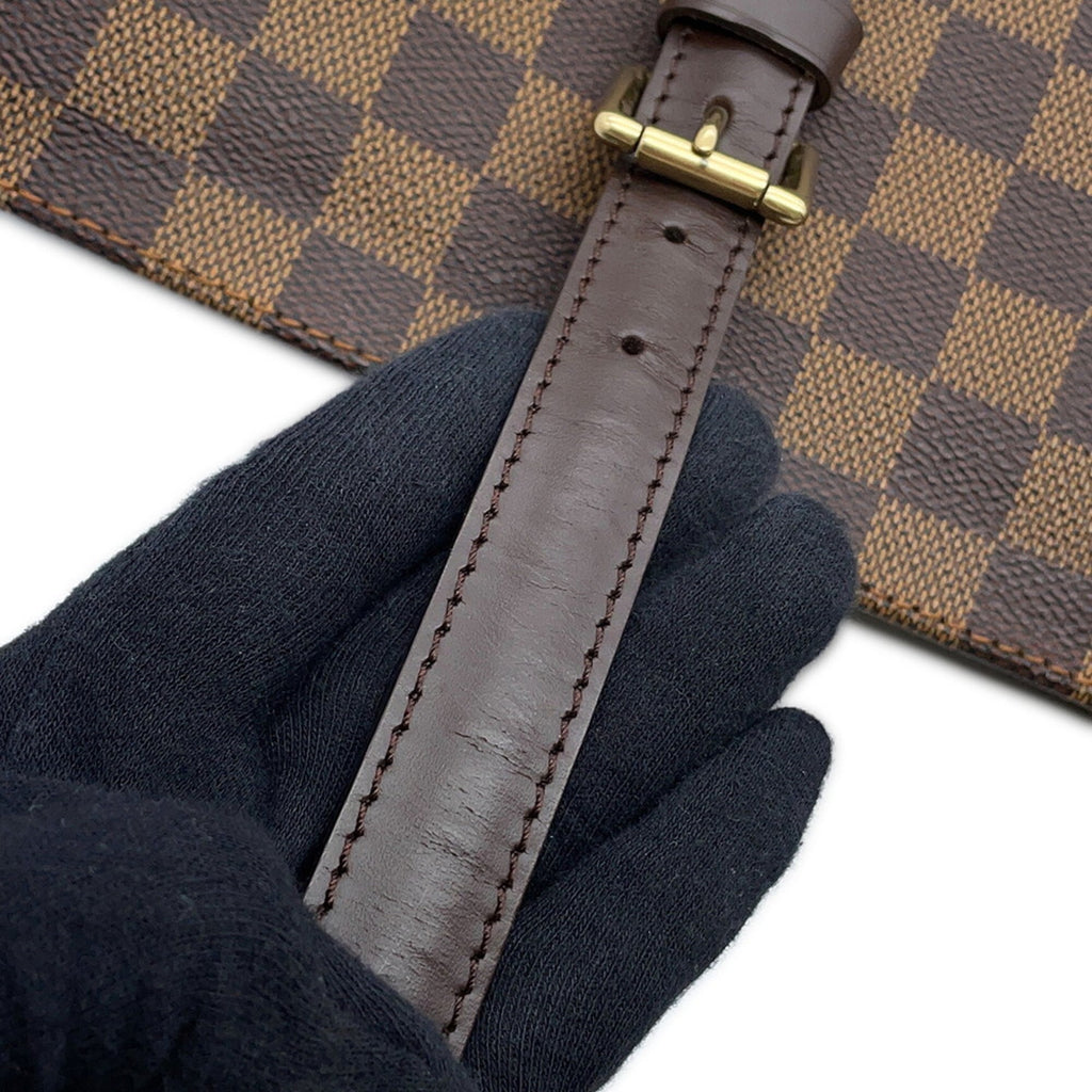 Louis Vuitton Damier Damier Canvas Ebene Red Color Shoulder Bag Tote Bag