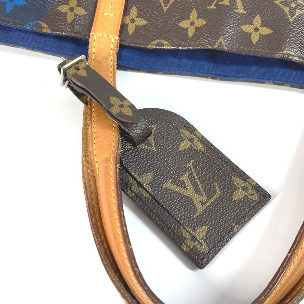 Louis Vuitton Blue Brown Monogram Monogram Shoulder Bag Tote Bag