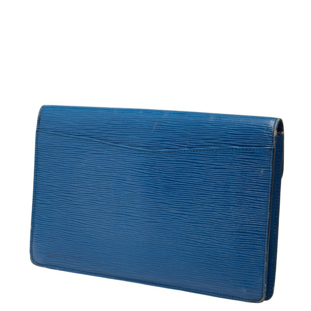 Louis Vuitton Epi Toledo Blue Leather Clutch Bag