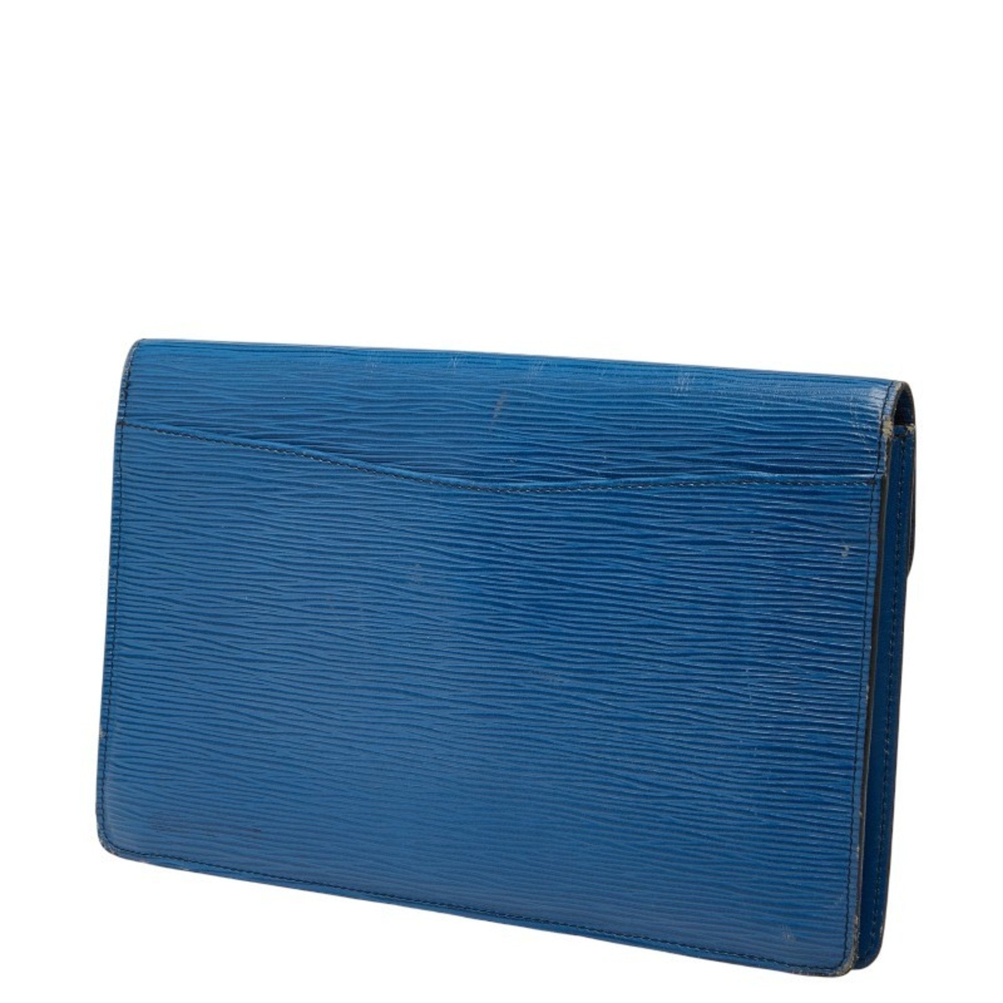 Louis Vuitton Epi Toledo Blue Leather Clutch Bag