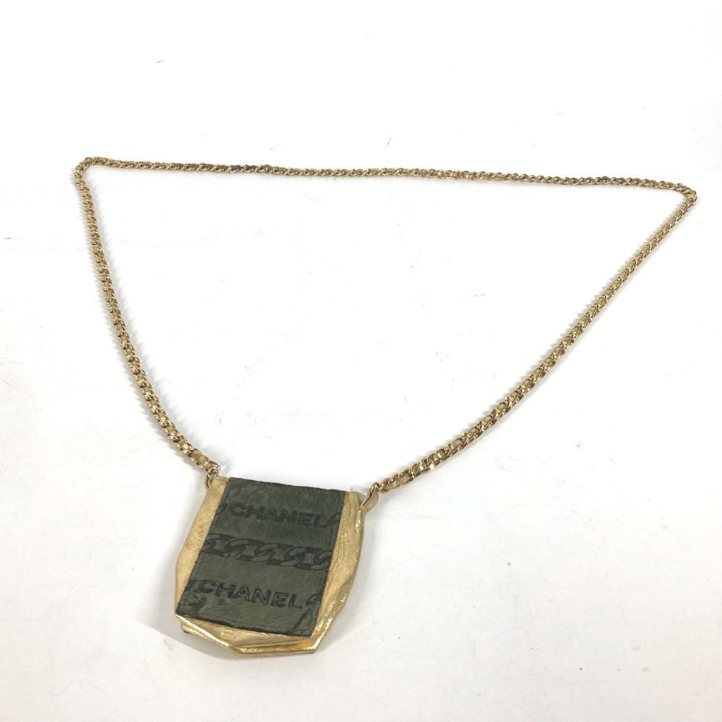 Chanel Gold Khaki Leather Pochette Shoulder Bag