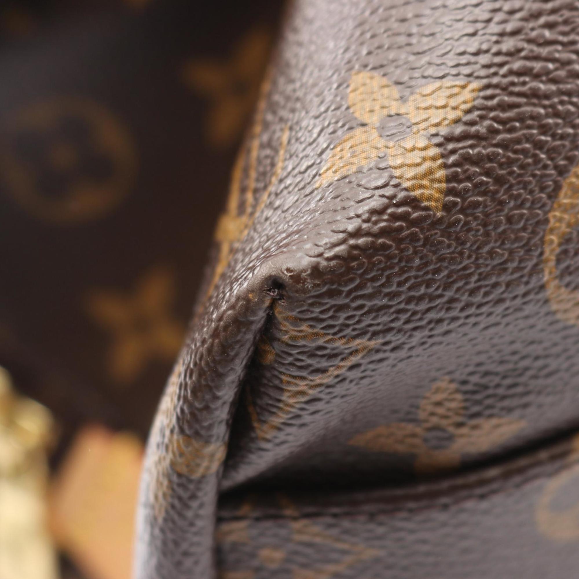 Louis Vuitton Brown Monogram Coated Canvas Leather Boston Bag