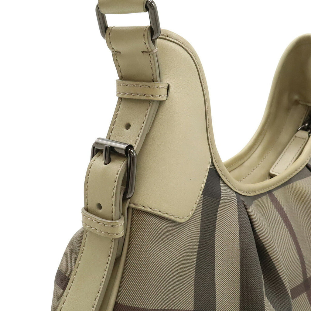 Burberry Brown Grayish Pvc Leather Shoulder Bag