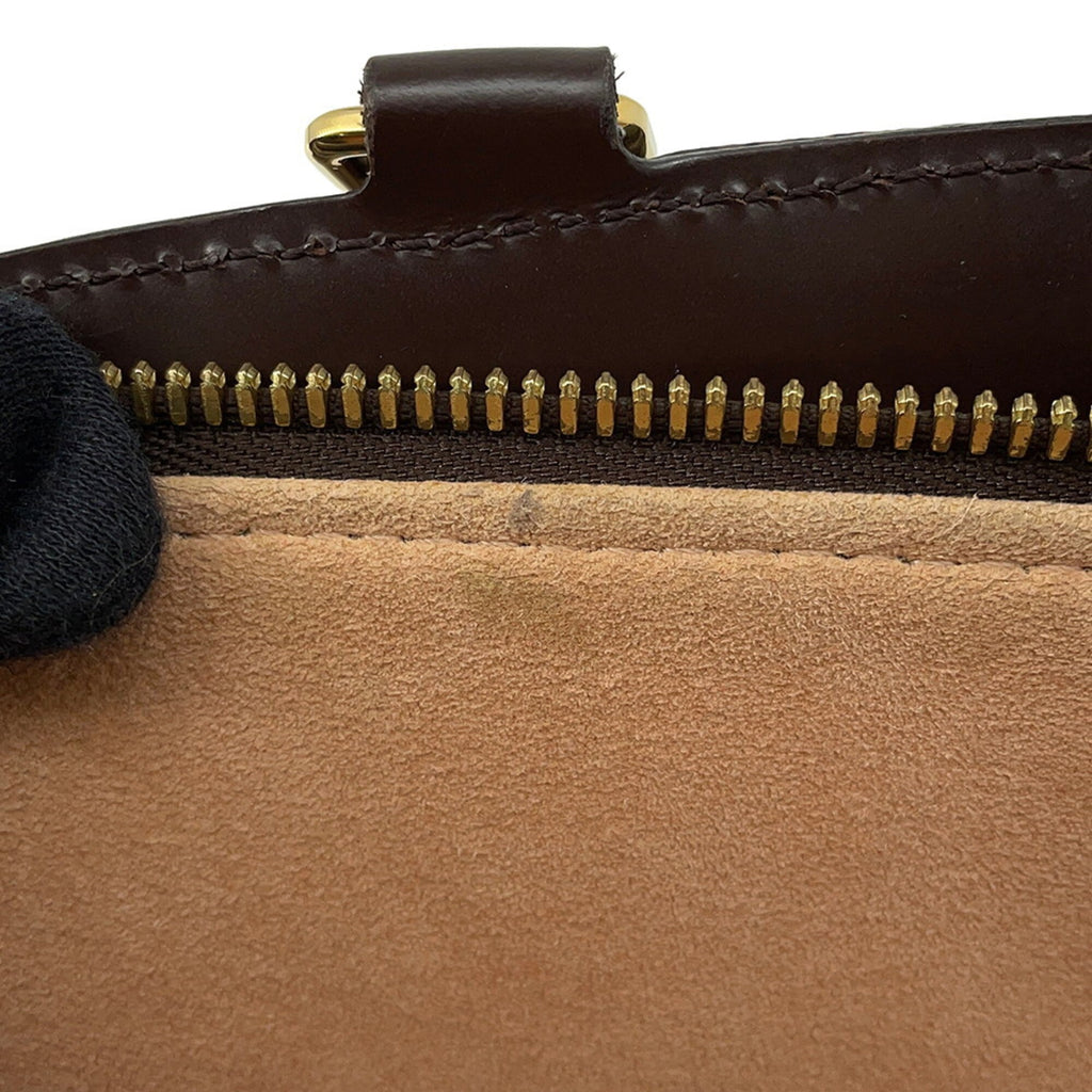 Louis Vuitton Beige Brown Damier Canvas Exotic Leather Handbag