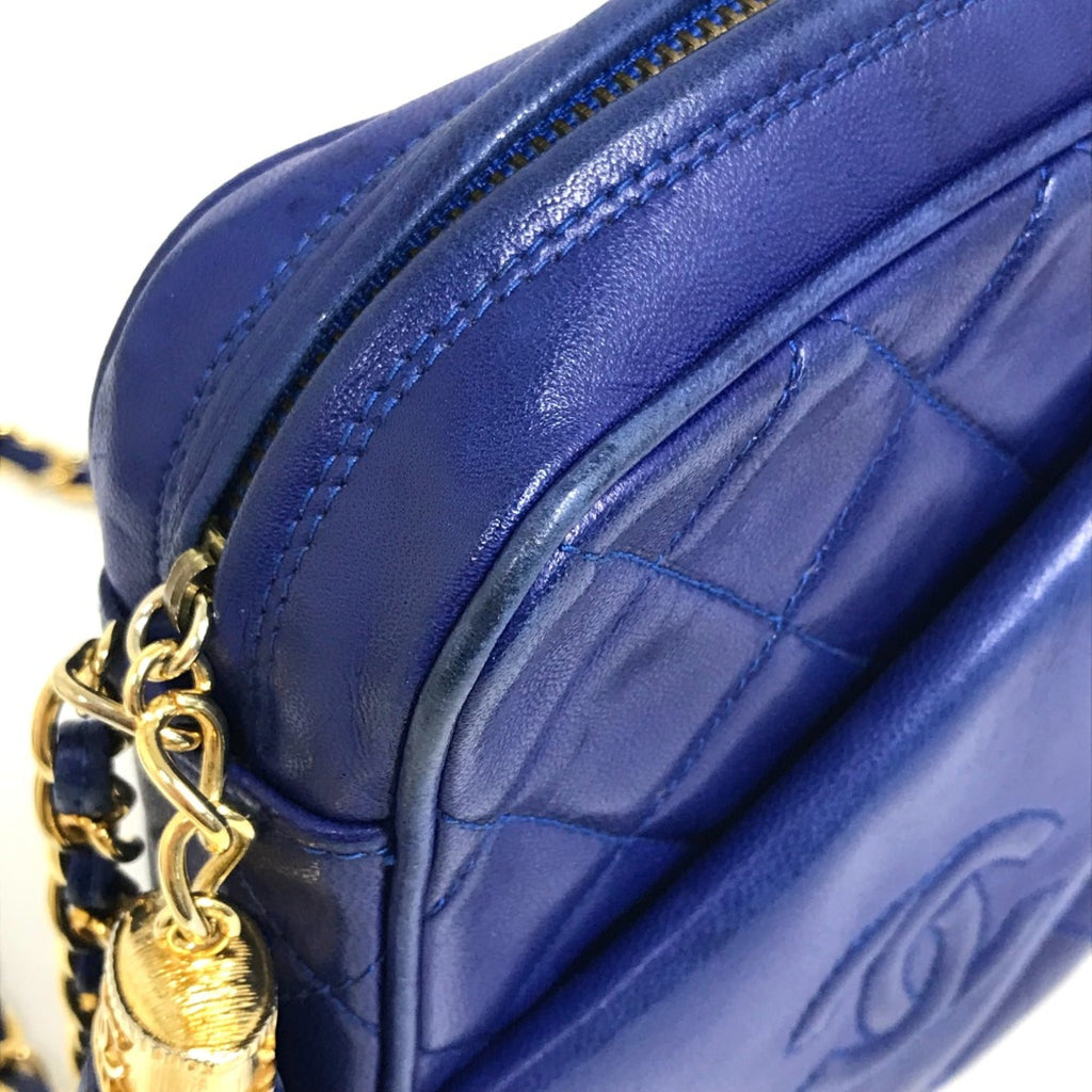 Chanel Blue Leather Shoulder Bag