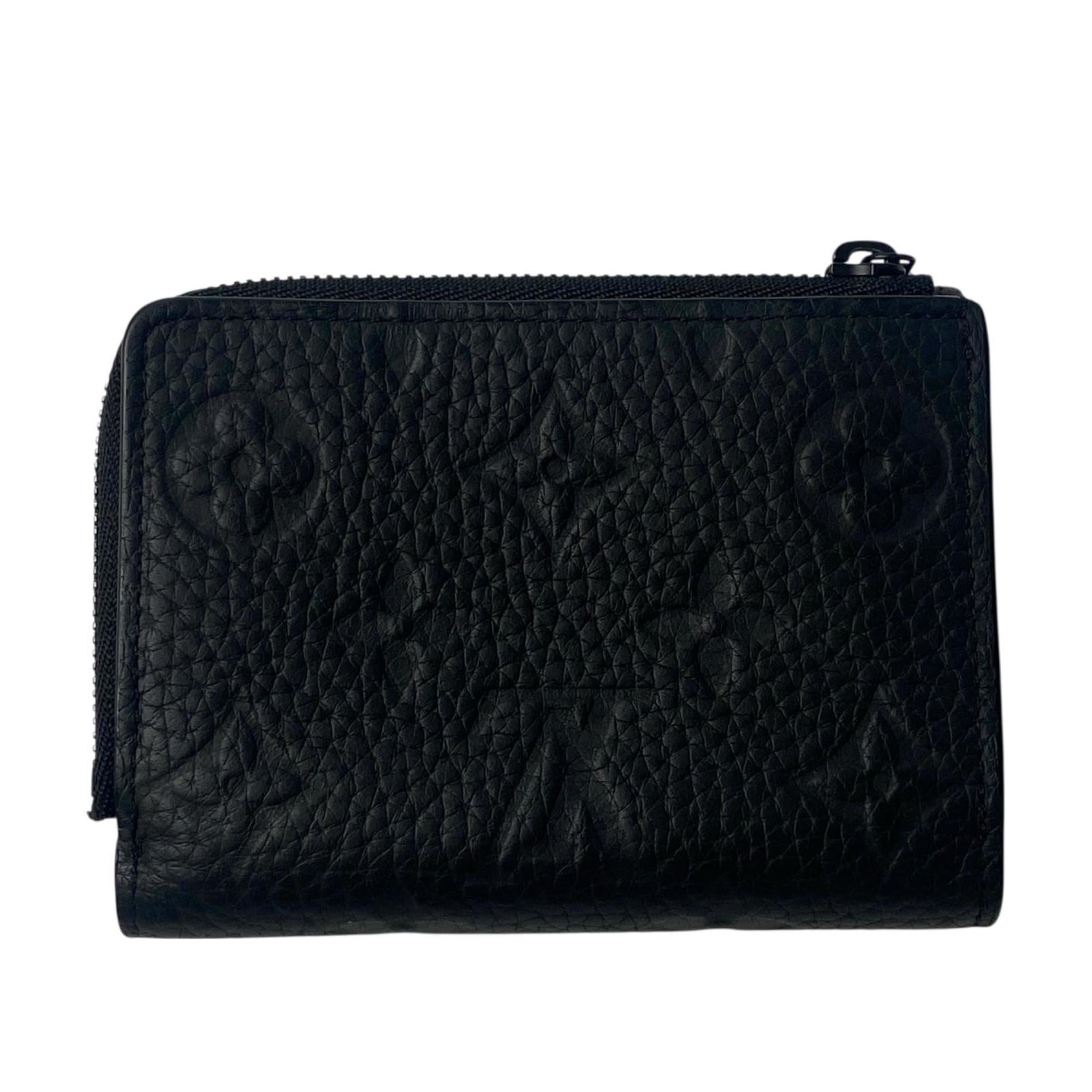 Louis Vuitton Black Noir Leather Wallet (Tri-Fold)