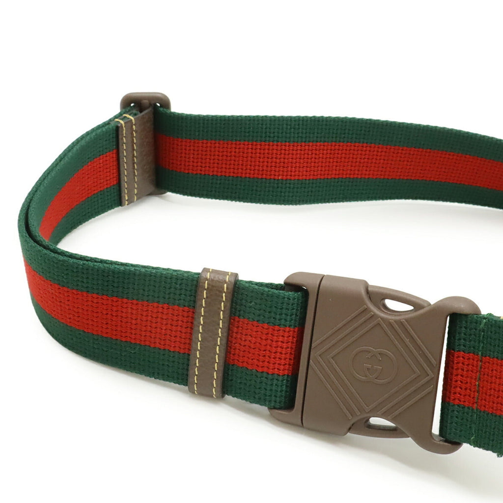Gucci Beige Brown Green Red Color Gg Supreme Pouch Sling Bag (Pre-Owned)