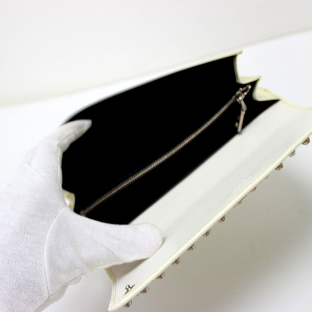 Prada White Leather Long Wallet (Bi-Fold)