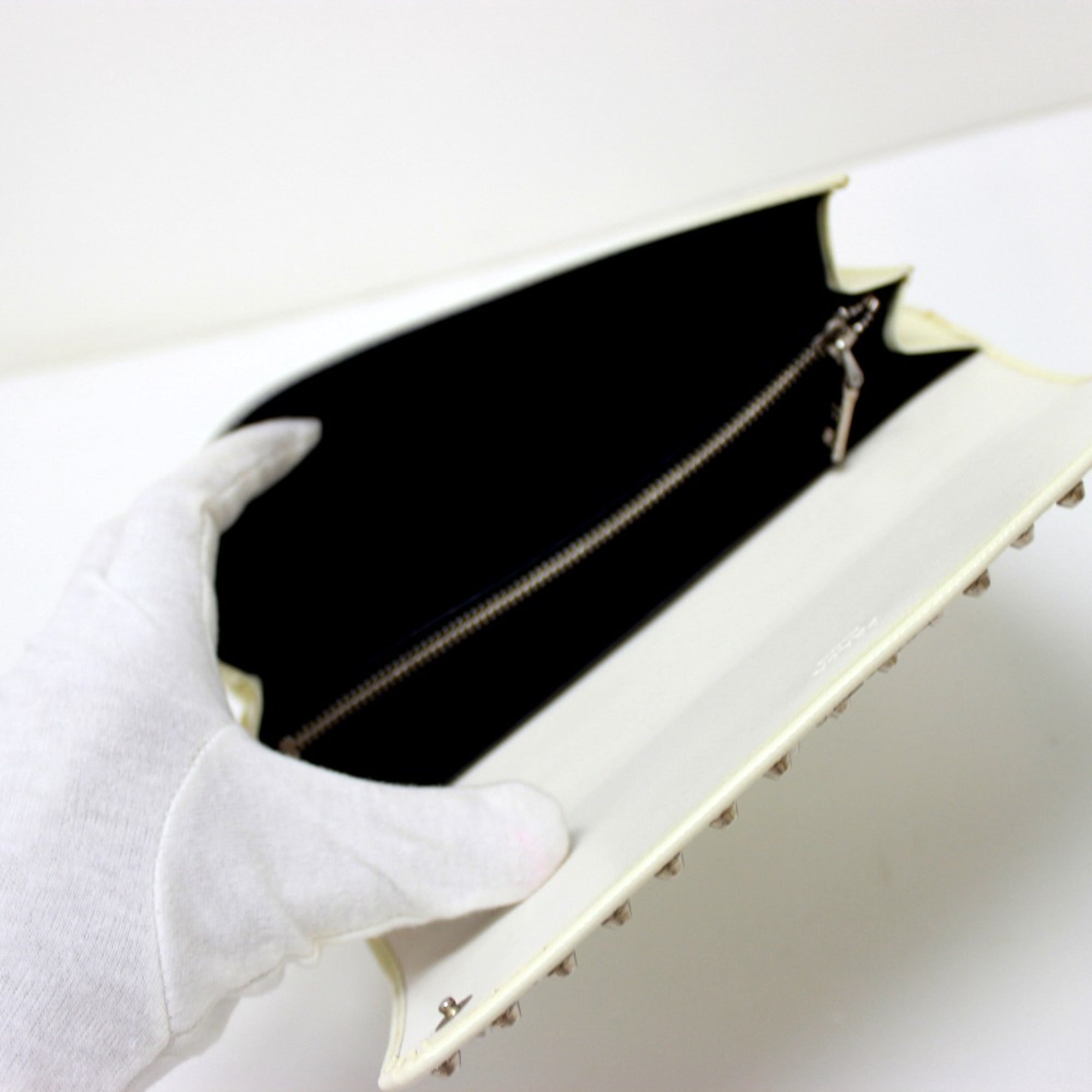 Prada White Leather Long Wallet (Bi-Fold)