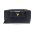 Prada Saffiano Black Saffiano Long Wallet (Bi-Fold)