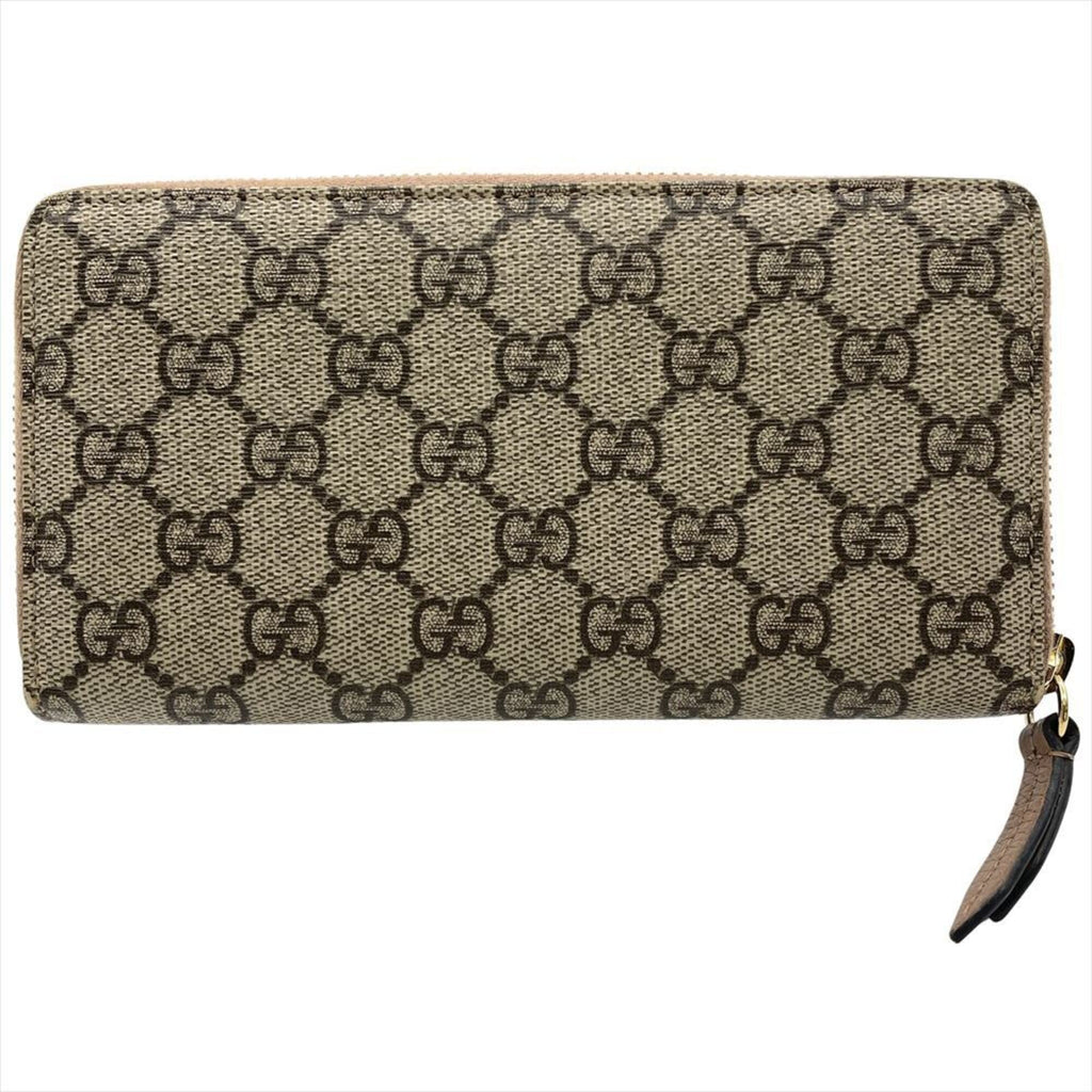 Gucci Beige Gg Leather Pvc Long Wallet (Bi-Fold) (Pre-Owned)