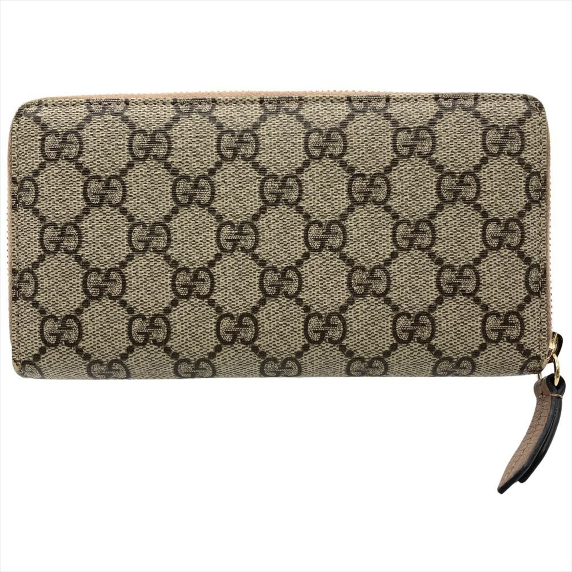 Gucci Beige Gg Leather Pvc Long Wallet (Bi-Fold) (Pre-Owned)