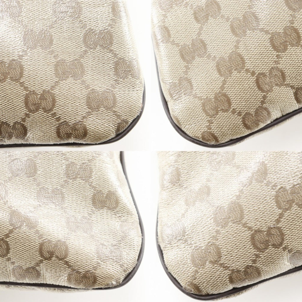 Gucci Gg Crystal Beige Pvc Shoulder Bag (Pre-Owned)