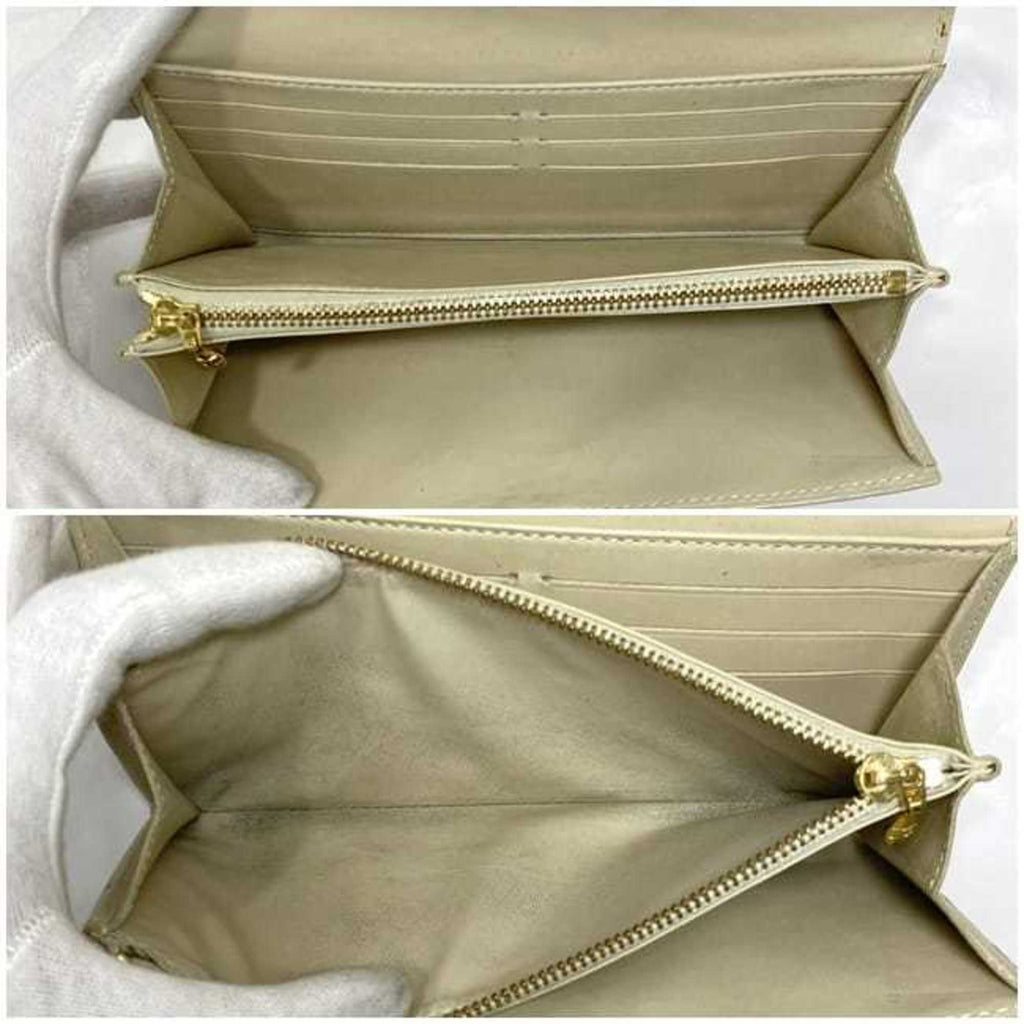 Louis Vuitton Beige Blanc Corail Vernis Leather Long Wallet