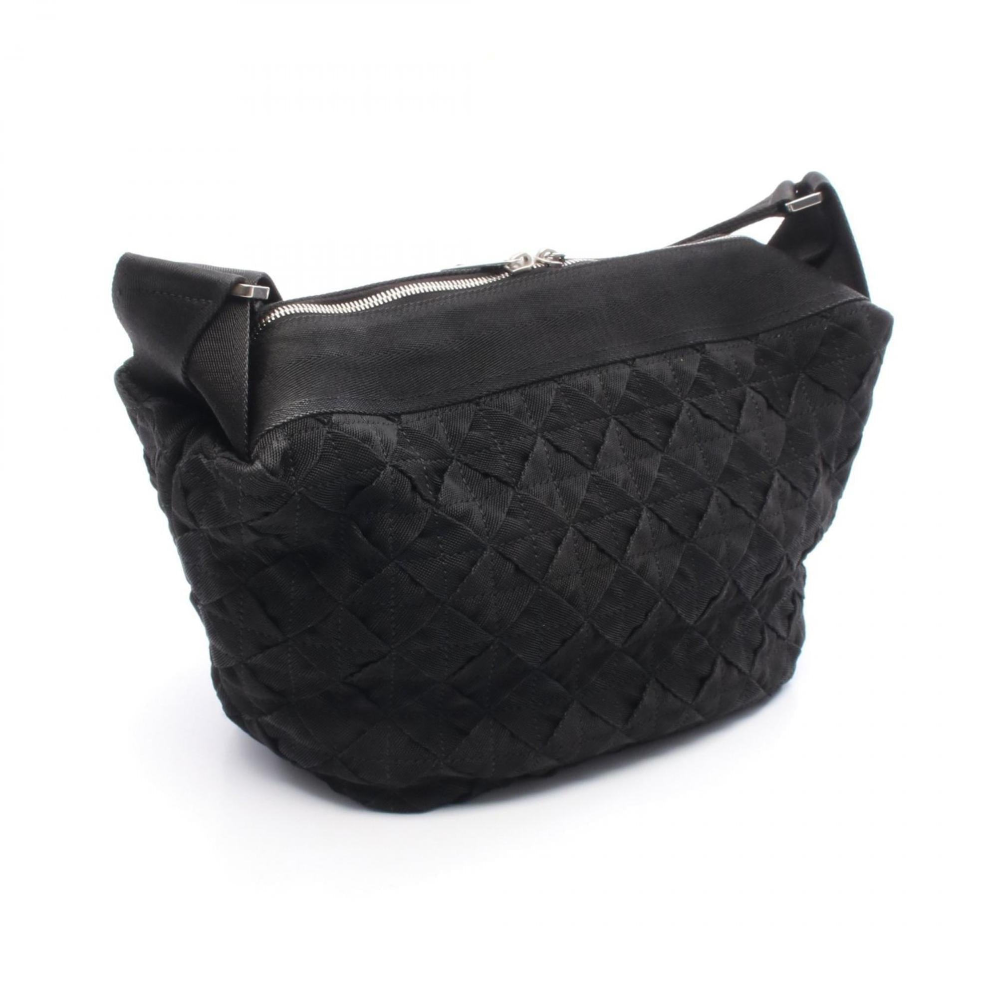 Bottega Veneta Black Nylon Canvas Shoulder Bag
