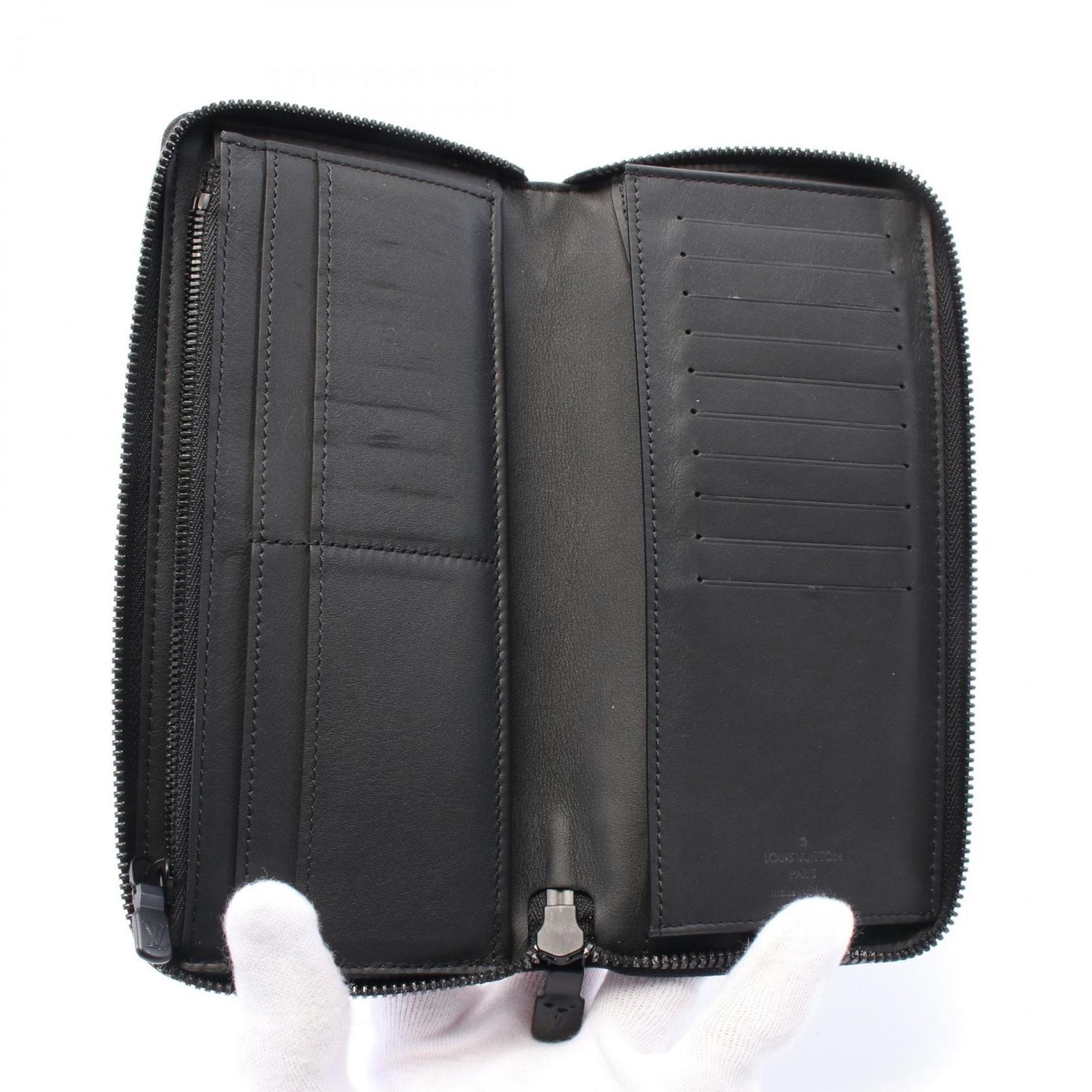 Louis Vuitton Black Monogram Shadow Leather Long Wallet
