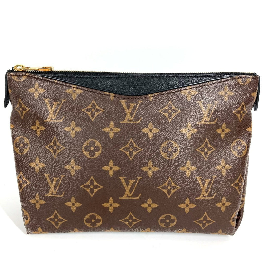 Louis Vuitton Black Brown Monogram Clutch Bag Pouch