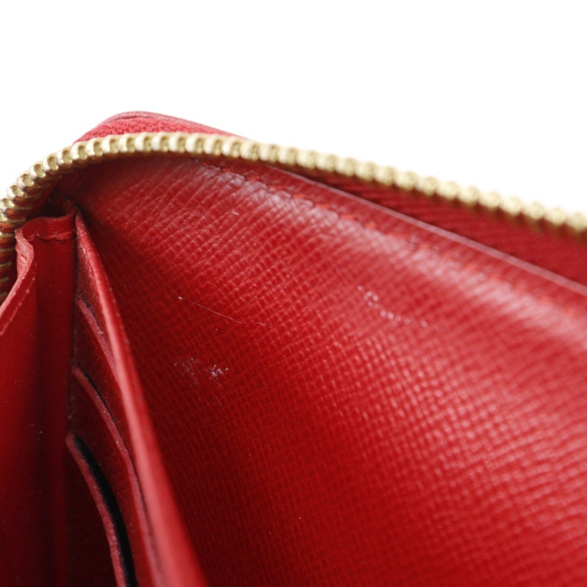 Louis Vuitton Monogram Brown Cerise Red Color Monogram Long Wallet