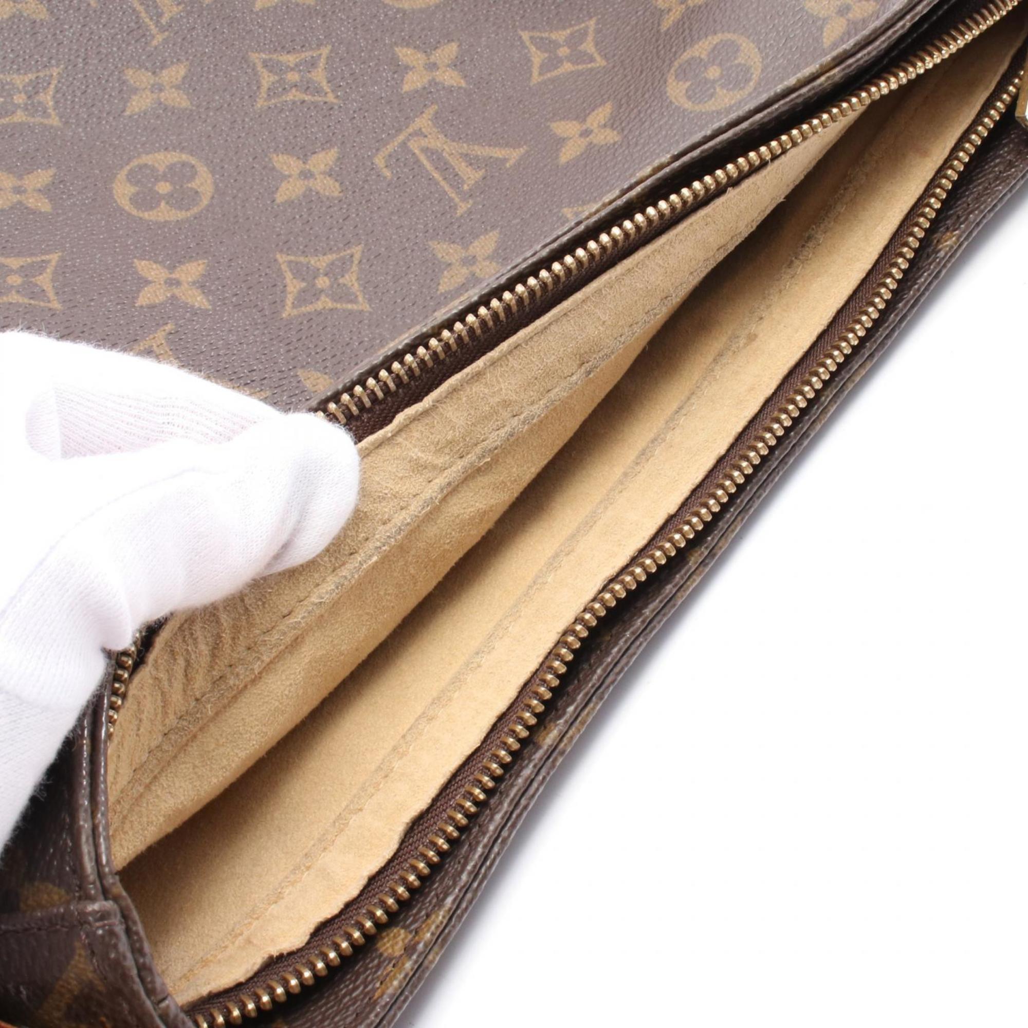 Louis Vuitton Monogram Brown Coated Canvas Leather Shoulder Bag
