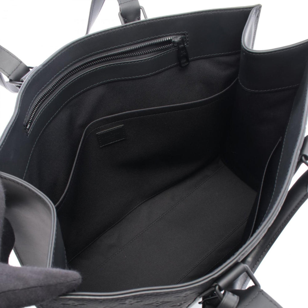 Louis Vuitton Black Leather Handbag Tote Bag