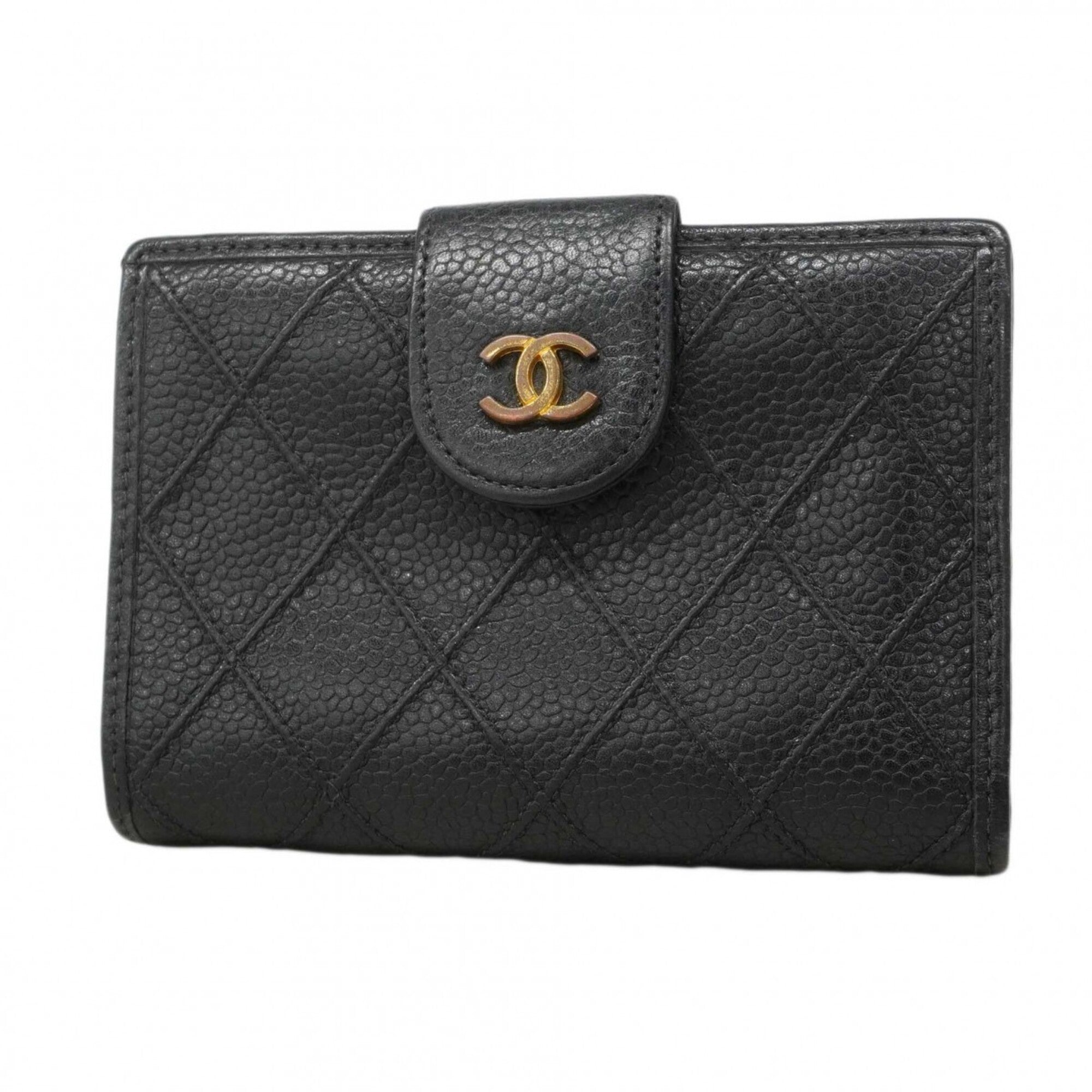 Chanel Black Grained Calfskin Wallet (Bi-Fold)